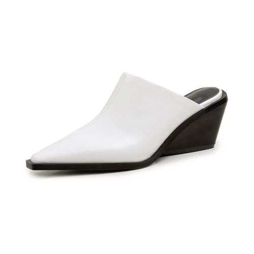 Chaussures Mules En Cuir Véritable Pour Femmeschaussures De Bureau Décontractéesmode Temporelletalonspaispantoufles Compensées D'ététout Neuf