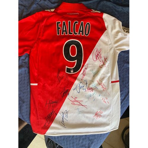 Exclusif Maillot Monegasque Porté De La Saison 2013-2014 Dédicacé 