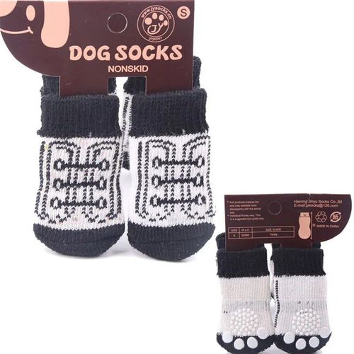 Chaussettes Antidérapantes Pour Animaux De Compagnie,4 Pièces,Chaudes,Souples,Pour Chiot,Chien,Dessin,Antidérapantes,Respirantes,Pour L'intérieur - Type L Fit Within 7.5kg #D