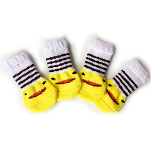 Chaussettes Antidérapantes Chaudes Pour Chien,4 Pièces,En Tricot,Doux,Mignon,Dessin,Chiot,Chiot,Chien,Petit,Moyen,Produits Pour Animaux De Compagnie - Type B-M