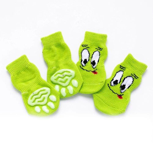Chaussettes Antidérapantes Chaudes Pour Chien,4 Pièces,En Tricot,Doux,Mignon,Dessin,Chiot,Chiot,Chien,Petit,Moyen,Produits Pour Animaux De Compagnie - Type F-M