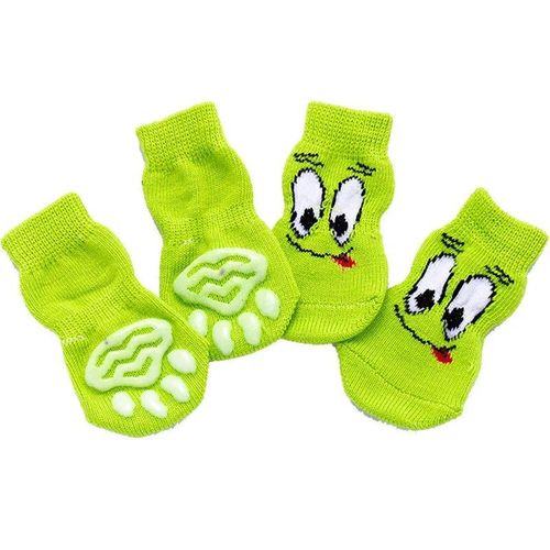 Chaussettes Antidérapantes Pour Chien,4 Pièces,Tricots Pour Animaux De Compagnie,Jolies Chaussettes Pour Chiot,Respirantes,Chaudes,Printemps,Automne - Type Mint Green-M