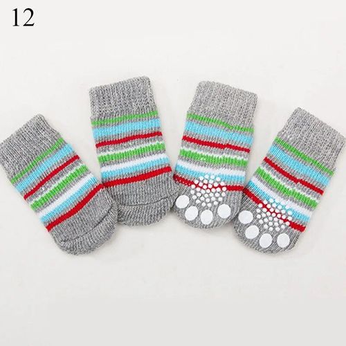 Chaussettes Tricotées Pour Animaux De Compagnie,Chaussettes Pour Animaux De Compagnie De Haute Qualité,Antidérapantes,À Fond,Chaudes,Respirantes,Colorées,Pour Chiot Et Chien,Fournitures De - Type L #B