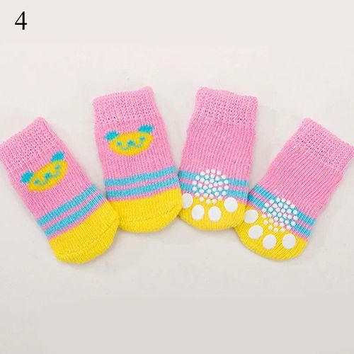 Chaussettes Tricotées Pour Animaux De Compagnie,Chaussettes Pour Animaux De Compagnie De Haute Qualité,Antidérapantes,À Fond,Chaudes,Respirantes,Colorées,Pour Chiot Et Chien,Fournitures De - Type M #E