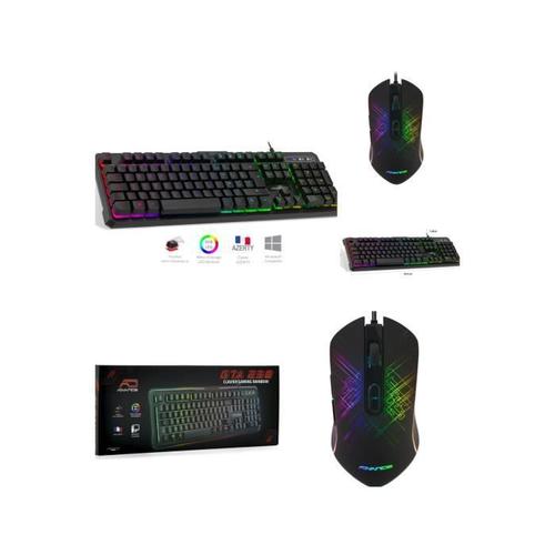 Pack GAMER 2 en 1 ADVANCE PRO-GTA230 PC SOURIS 3200DPI RGB + CLAVIER RGB GAMING GTA230