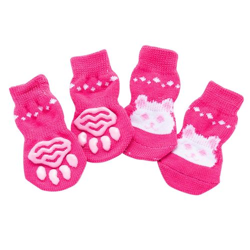 Chaussettes Antidérapantes D'hiver Pour Animaux De Compagnie,Pour Petits Chiens Chats,Tricotées,Chaudes,Chihuahua,Protège-Pattes Épaisses,Accessoires L3 - Type D-S