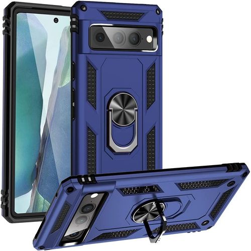 Coque Pour Google Pixel 7 Pro Etui, Pc Militaire + Tpu 2-En-1 Armour Protective Back Housse Avec Bracket, Bleu