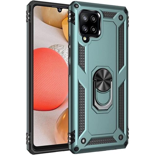 Coque Pour Samsung Galaxy A42 5g Etui, Pc Militaire + Tpu 2-En-1 Armour Protective Back Housse Avec Bracket, Vert