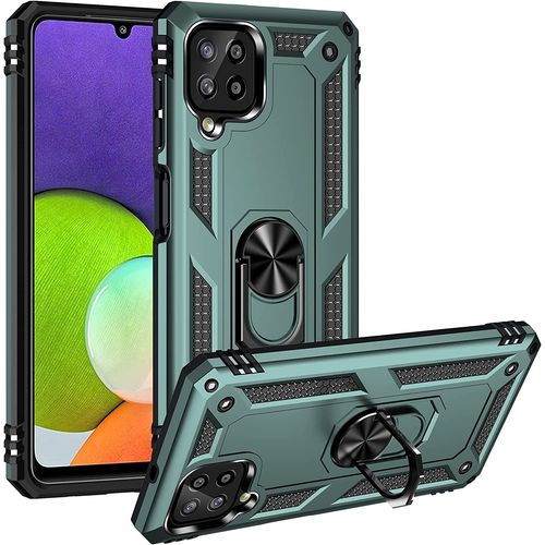 Coque Pour Samsung Galaxy A22 4g Etui, Pc Militaire + Tpu 2-En-1 Armour Protective Back Housse Avec Bracket, Vert