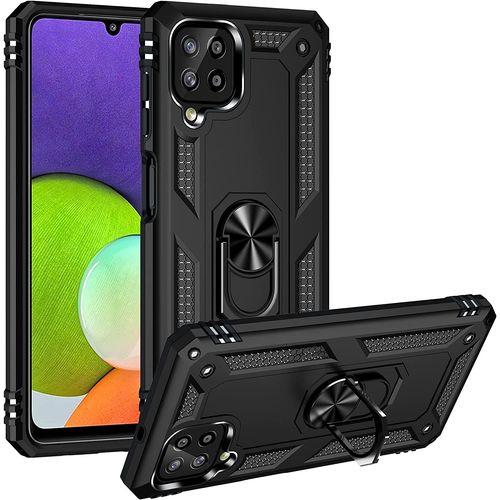 Coque Pour Samsung Galaxy A22 4g Etui, Pc Militaire + Tpu 2-En-1 Armour Protective Back Housse Avec Bracket, Noir