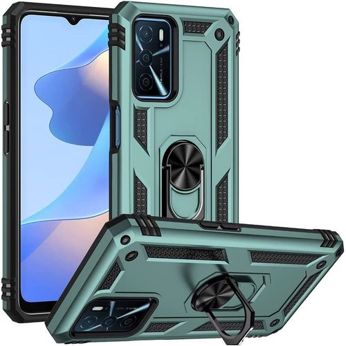 Coque Pour Oppo A16s/Oppo A54s/Oppo A16 Etui, Pc Militaire + Tpu 2-En-1 Armour Protective Back Housse Avec Bracket, Vert