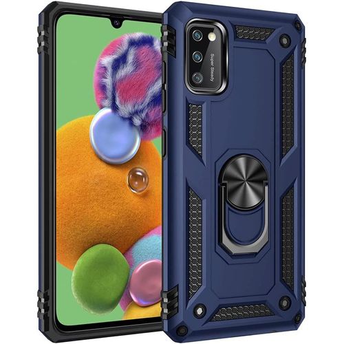 Coque Pour Samsung Galaxy A41 Etui, Pc Militaire + Tpu 2-En-1 Armour Protective Back Housse Avec Bracket, Bleu