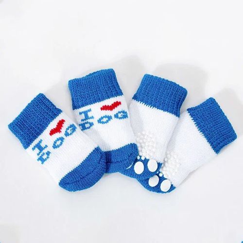 Chaussettes Tricotées Antidérapantes Pour Chiot,Couvre-Pied Pour Chien,Chaudes,En Coton,Dessin,Une Paire De 4 Fournitures Pour Animaux De Compagnie - Type Color-4-M