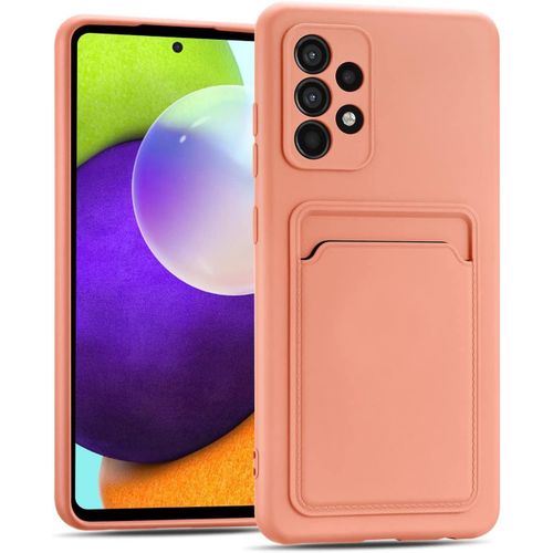 Coque Silicone Compatible Avec Samsung Galaxy A33 5g, Protection Antichoc Avec Porte-Cartes Case En Silicone Premium Pour Samsung A33 5g Etui, Rose