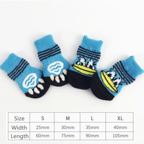 Mignon Chiot Chiens Pet Tricots Chaussettes Antidérapant Astronomique Chiot Pet Chiens Belles Chaussettes Chien Patte Protecteurs S-L 4pcs - Type L #H