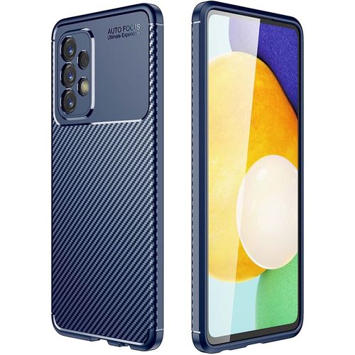 Coque Pour Samsung Galaxy A23 4g (6.6""), Tpu [ Fibre De Carbone ] Pochette -Bleu
