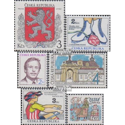 République Tchèque 1,2,3,7,20,28 (Complète Edition) Neuf Avec Gomme Originale 1993 Crest, Hunvel, Unviron, U.Un.