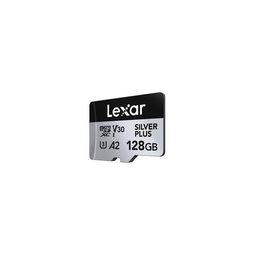 CARTE MÉMOIRE MICRO SD LEXAR MICROSDXC 128GO SILVER PLUS