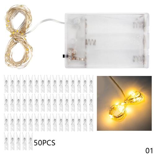 Guirlande Lumineuse Led D'Extérieur 5m/10m, Clip Photo, Féerique, Fonctionnement À Piles, Décoration De Noël, Fête De Mariage