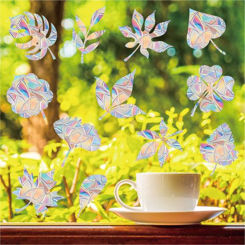 19 Pcs Arc-en-Ciel Statique Fenêtre Adhésif Decal Anti Collision Verre Autocollants Décorations pour la Maison pour Portes Fenêtres