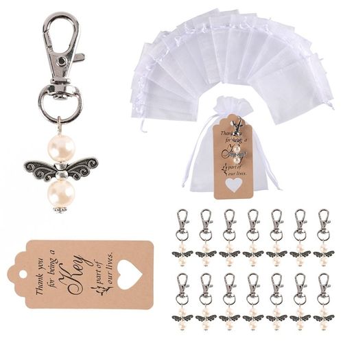 Porte-clés ange pour fête de mariage, 30 pièces, cadeaux de noël avec pendentif pour réception-cadeau pour bébé