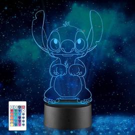 Stitch Lampe, 3D LED veilleuse, anime Stitch 16 couleurs lampe de table de  bureau pour filles, lampe de nuit à distance pour chambre de bébé, cadeau  d'anniversaire pour enfants de Noël