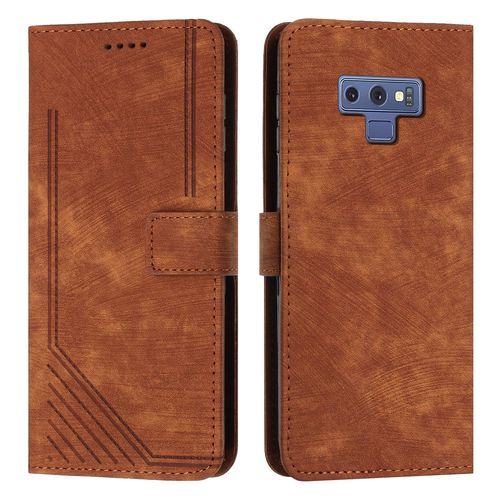 Coque Pour Samsung Galaxy Note 9,Etui De Samsung Galaxy Note 9 Premium En Cuir Pochette Protection,Étui Pour Samsung Galaxy Note 9 Portefeuille Rabat Clapet Case,Marron
