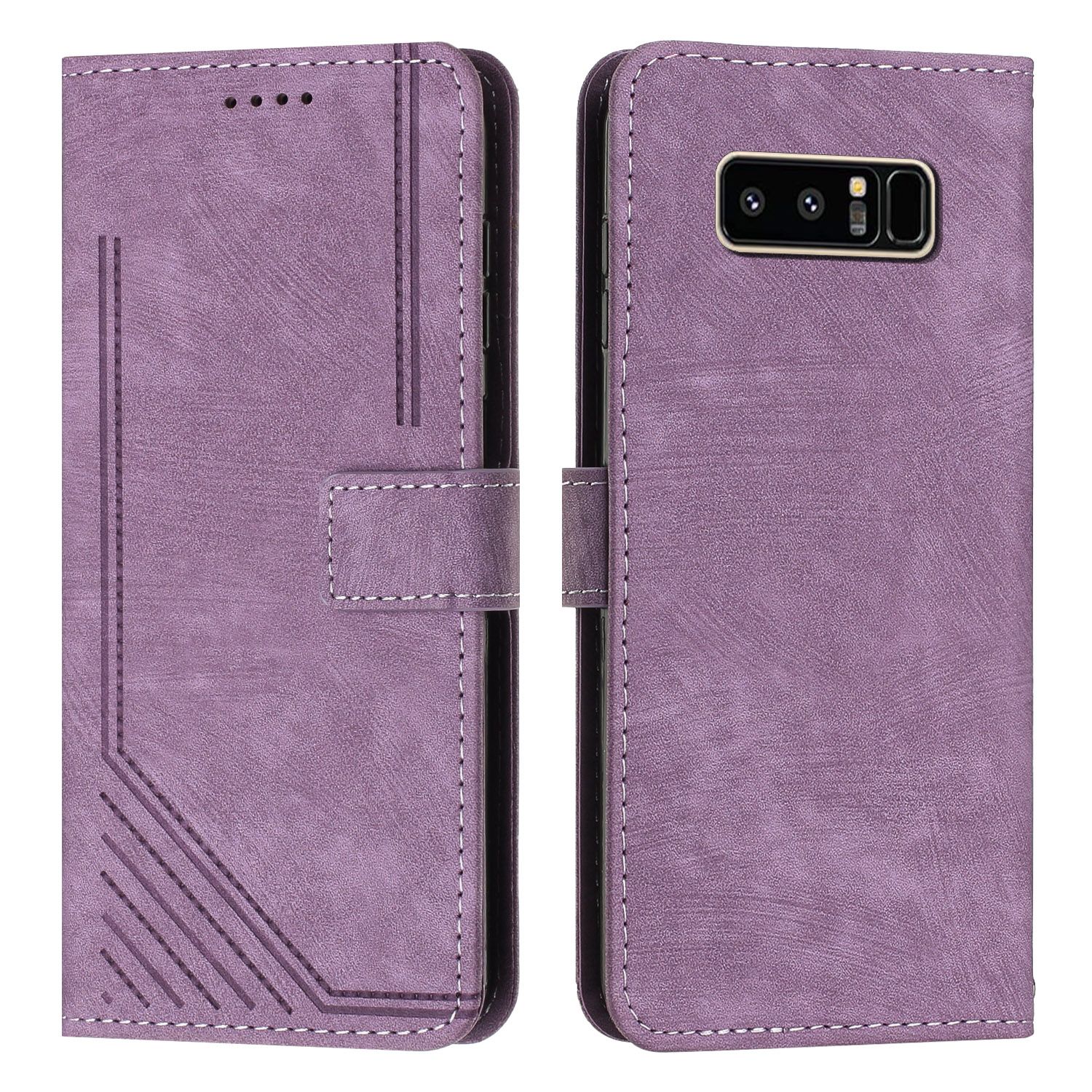 Coque Pour Samsung Galaxy Note 8,Etui De Samsung Galaxy Note 8 Premium En Cuir Pochette Protection,Étui Pour Samsung Galaxy Note 8 Portefeuille Rabat Clapet Case,Violet