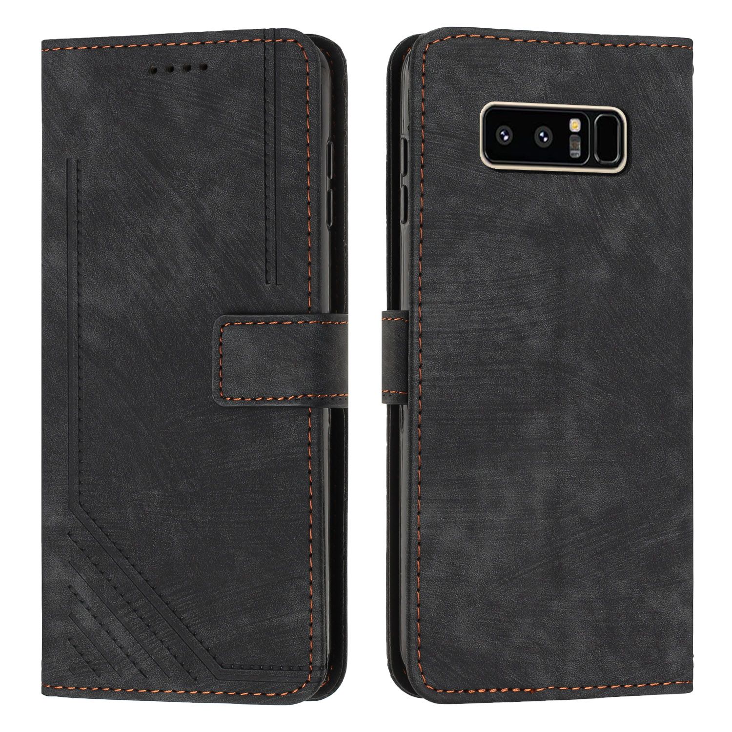 Coque Pour Samsung Galaxy Note 8,Etui De Samsung Galaxy Note 8 Premium En Cuir Pochette Protection,Étui Pour Samsung Galaxy Note 8 Portefeuille Rabat Clapet Case,Noir