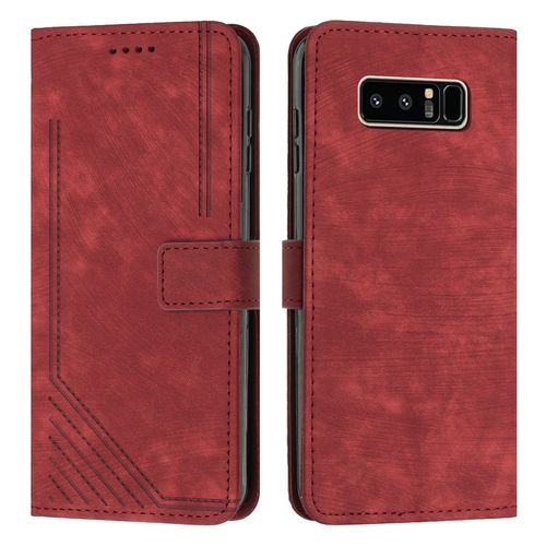 Coque Pour Samsung Galaxy Note 8,Etui De Samsung Galaxy Note 8 Premium En Cuir Pochette Protection,Étui Pour Samsung Galaxy Note 8 Portefeuille Rabat Clapet Case,Rouge