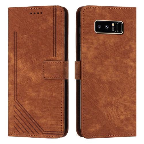 Coque Pour Samsung Galaxy Note 8,Etui De Samsung Galaxy Note 8 Premium En Cuir Pochette Protection,Étui Pour Samsung Galaxy Note 8 Portefeuille Rabat Clapet Case,Marron