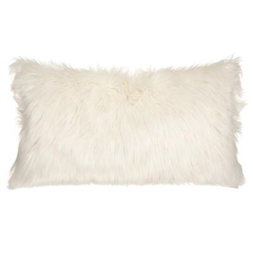 Coussin Imitation Fourrure "Oslo" 35x75cm Ivoire