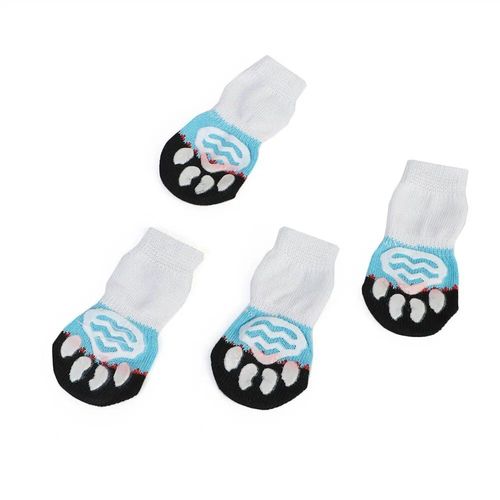 Chaussettes Coordonnantes En Coton Pour Animaux De Compagnie,Particules De Caoutchouc,Mignonnes,Élastiques,Garde Au Chaud Pour Chiot,Petits Et Grands Chiens,Accessoires,Trucs - Type Black-Gray-S