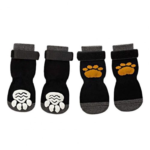 Azle-Chaussettes Courtes Pour Chiot,Longue Durée De Vie,Ruban De Fixation Lavable,Pour Chiens Moyens Et Grands,Protection Des Pattes,Décoratives - Type Yellow-S