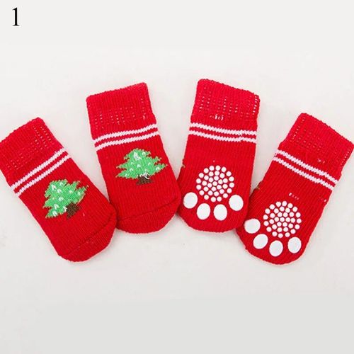 Chaussettes Coordonnantes En Coton Pour Animaux De Compagnie,Tricots Doux,Dessin Mignon,Chaud,Petit,Moyen Chien,Chiot,Nounours,Produit Pour Animaux De Compagnie,4 Pièces - Type M #A