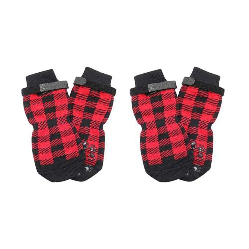 Chaussettes Coordonnantes Pour Chien Avec Sangles Réglables,Protège-Pattes Pour Animaux De Compagnie,Poignées De Bain,Chaussettes Pour Chiot À Traction,Sols En Bois Dur - Type Red Socks-M #B