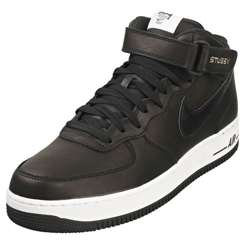 Nike Air Force 1 Mid Stussy Baskets Décontracté Noir Blanc