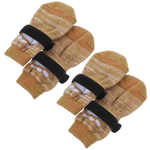 Chaussettes De Protection Des Pattes Pour Petits Chiens,Accessoires De Subdivision Pour Animaux De Compagnie,Fournitures Pour Chiots,Coton Portable,4 Pièces - Type 12.50x6.70x0.20cm