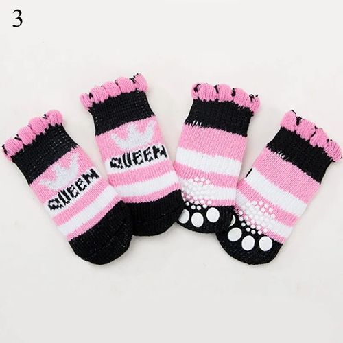 Chaussettes Coordonnantes De Dessin Mignon Pour Animaux De Compagnie,Chaussures Chaudes Pour Chiots,Chiens Et Chats,Tricots Doux Et Respirants,Petits Et Moyens Chiens,Fournitures Pour Anim - Type M #E