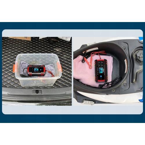 Chargeur de Batterie Intelligent 12V/24V 8A Mainteneur et Automatique  Réparation Fonction Portable avec Écran LCD, pour Voiture Moto Camion, AGM,  Gel