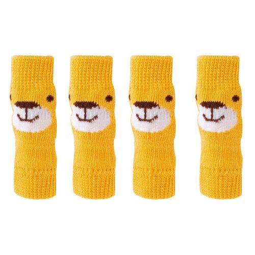 Chaussettes Coordonnantes Pour Animaux De Compagnie,Bas Pour Chien,Leggings Anti-Rayures,Fournitures En Coton,Protège-Genoux Anti-Alde Pour Chiot,4 Pièces - Type Yellow-12x4.2x4.2cm