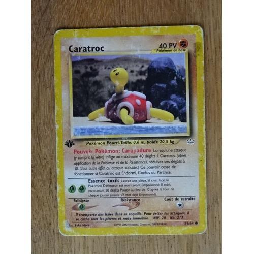 Carte Pokemon Caratroc 40 Pv 51/64 Edition 1 Set Neo Revelation