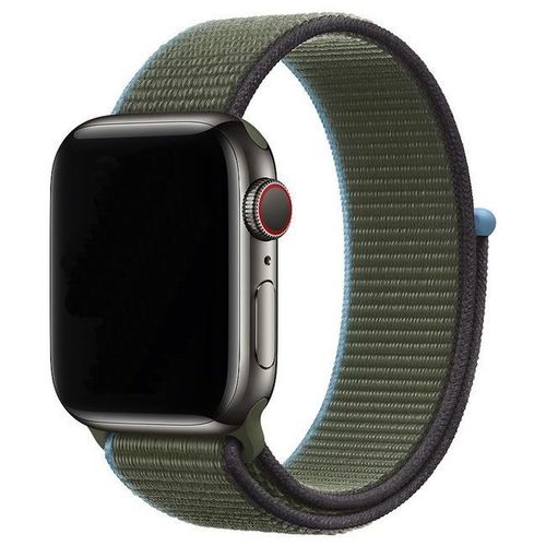 Bracelet Boucle Nylon Tressé Pour Apple Watch 42mm/44mm/45mm/49mm Series Ultra 8 Se 7 6 5 4 3 2 1 - Vert Foncé - E.F.Connection