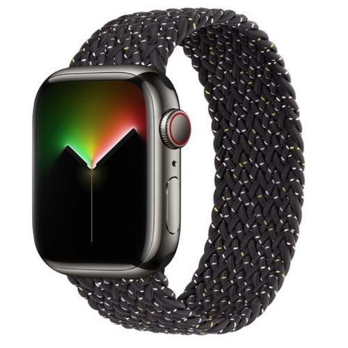 Bracelet Pour Apple Watch 38mm/40mm/41mm Series 8 Se 7 6 5 4 3 2 1 - Boucle Unique Tressé Noir Etoilé - Taille M - E.F.Connection