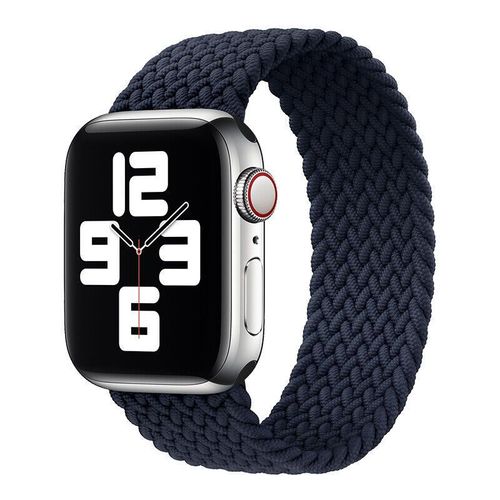 Bracelet Pour Apple Watch 42mm/44mm/45mm/49mm Series Ultra 8 Se 7 6 5 4 3 2 1 - Boucle Unique Tressé Charbon Noir - Taille S - E.F.Connection