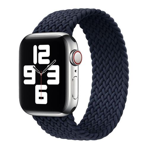 Bracelet Pour Apple Watch 42mm/44mm/45mm/49mm Series Ultra 8 Se 7 6 5 4 3 2 1 - Boucle Unique Tressé Charbon Noir - Taille S - E.F.Connection