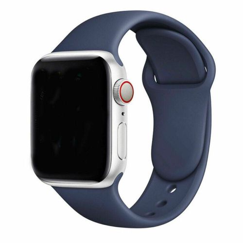 Bracelet Pour Apple Watch 42mm/44mm/45mm/49mm Series Ultra 8 Se 7 6 5 4 3 2 1 - Boucle Classique Souple Bleu Marine - Taille M/L - E.F.Connection