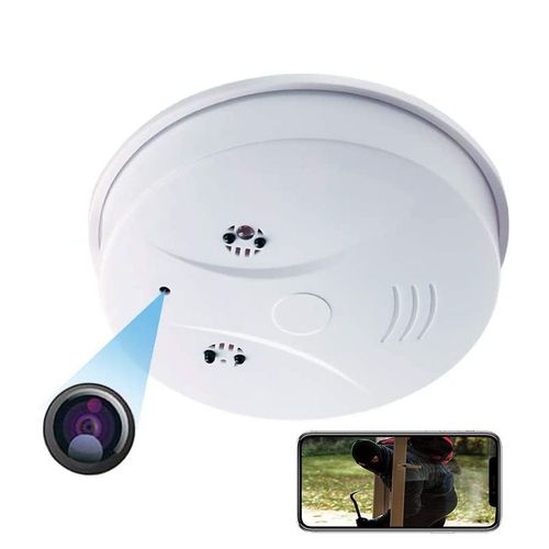 Détecteur de Fumée Caméra Espion HD 1080p Mouvement Vidéosurveillance IR Wifi + SD 4Go YONIS