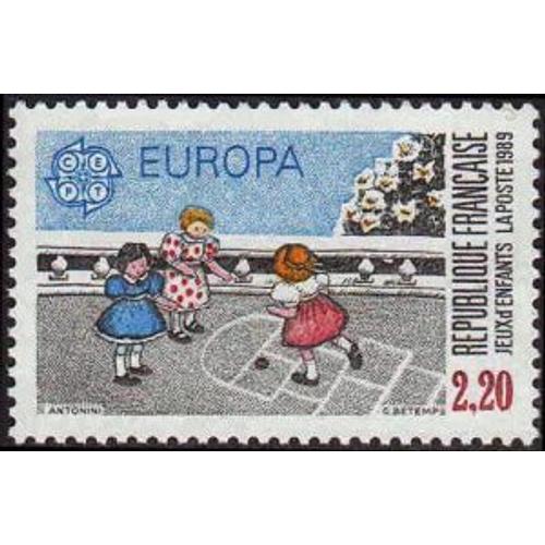 Timbre France 1989, Oblitéré - Europa - Jeux D'enfants - Marelle - 2.20 - Yt2584