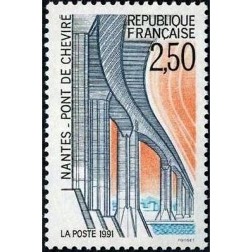 Timbre France 1991, Oblitéré - Le Pont De Cheviré À Nantes - 2.50 - Yt2704